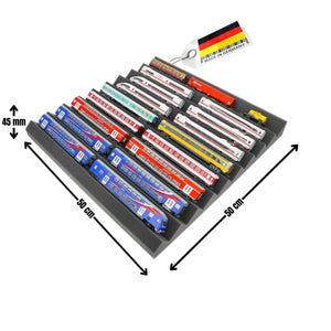 500 mm x 500 mm x 45 mm customizable zig-zag pattern Feldherr foam tray for model railways TT Gauge
