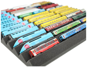 500 x 500 x 30 mm customizable zig-zag pattern Feldherr foam tray for model railways N Gauge