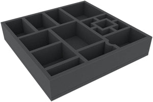 BHMFEX060BO 314 mm x 314 mm x 60 mm foam tray for board games with 15 compartments