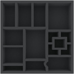 BHMFEX060BO 314 mm x 314 mm x 60 mm foam tray for board games with 15 compartments