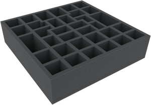 BXMEWN075BO 312 mm x 312 mm x 75 mm foam tray for board games - 34 compartments