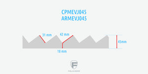 500 mm x 500 mm x 45 mm customizable zig-zag pattern Feldherr foam tray for model railways TT Gauge