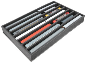 DS065A001 Foam inlay H0 Gauge - vertical - 7 slots for model railway locomotives, wagons and vehicles