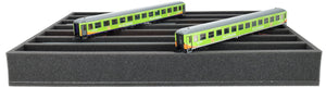 DS065A001 Foam inlay H0 Gauge - vertical - 7 slots for model railway locomotives, wagons and vehicles