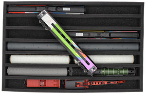 DS065A006 Foam inlay 00 Gauge - vertical - 7 slots for model railway locomotives, wagons and vehicles