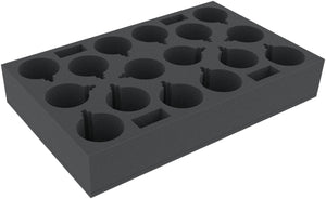 DS090A001 Feldherr foam tray for 16 Christmas baubles diameter 80 mm with crown