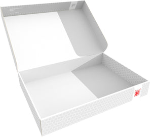 Feldherr Storage Box DSLB075 for model railway locomotives, wagons and vehicles - 11 slots for H0 Gauge - vertical