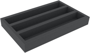 Feldherr Storage Box DSLB075 for model railway locomotives, wagons and vehicles - 3 slots for S Gauge - horizontal