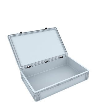 ED 64/12 HG Euro container / Euro box with hinged lid 600 x 400 x 135 mm including PE foam