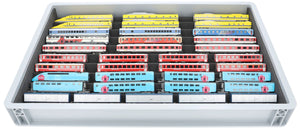 Euro Box mit Zugliege - 10 compartments for N Gauge - for model railway locomotives, wagons and vehicles