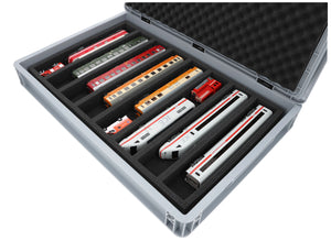 Feldherr Eurobox 60 x 40 cm Set for model railway - H0 scale - 8 compartments - foam insert for horizontal storage