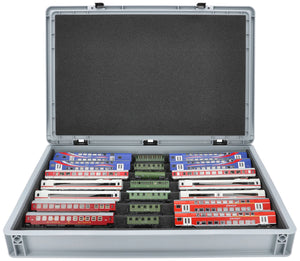 Euro Box with Zugliege - 7 compartments for TT Gauge - for model railway locomotives, wagons and vehicles