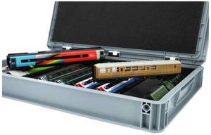 Euro Box with Zugliege - 9 compartments for 00 Gauge - for model railway locomotives, wagons and vehicles