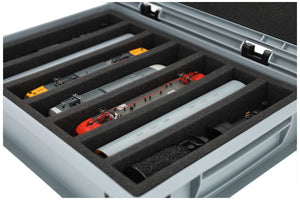 Feldherr Eurobox 40 x 30 cm Set for model railway - H0 scale - 7 compartments - foam insert for upright storage