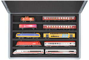 Feldherr Eurobox 60 x 40 cm Set for model railway - H0 scale - 5 compartments - foam insert for horizontal storage