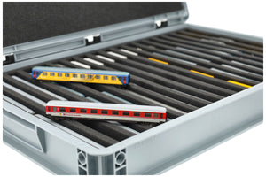 Feldherr Eurobox 60 x 40 cm Set for model railway - N scale - 18 compartments - foam insert for upright storage