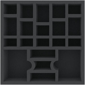 EYMEZE060BO 250 mm x 250 mm x 60 mm foam tray for board games with 20 compartments