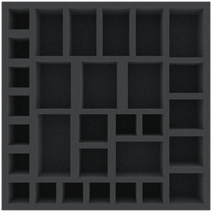 BHMFBG060BO 314 mm x 314 mm x 60 mm foam tray for board games with 30 compartments