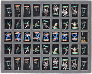 FS035A007 35 mm foam tray for miniatures in 1:56 scale (28 mm) - 45 compartments
