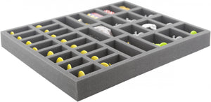 FS040ZC17 Plateau en mousse pleine grandeur de 40 mm avec 34 fentes pour accessoires et miniatures Zombicide