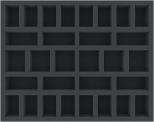 FS045A089 45 mm foam tray for miniatures in 1:56 scale (28 mm) - 30 compartments