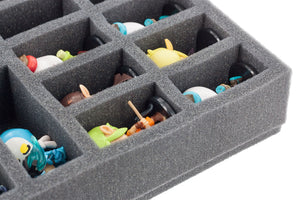 FS050KR05 Plateau en mousse de 50 mm pour 34 Kosmaster Miniatures - avec base - pleine grandeur