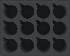 FS080A007 Feldherr foam tray for 12 Christmas baubles diameter 70 mm with crown