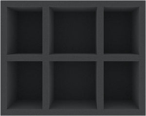 FSMEKU0100BO 100 mm Full-Size foam tray with 6 compartments