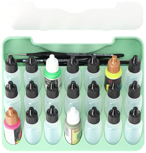 Feldherr paint rack with brush compartment for 4l Really Useful Box - 21 paint bottles