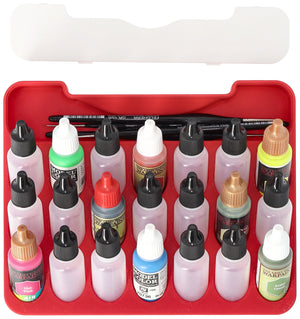 Feldherr paint rack with brush compartment for 4l Really Useful Box - 21 paint bottles