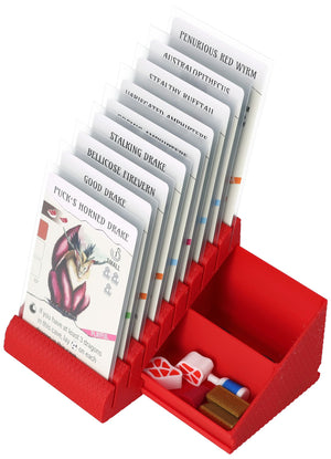 Feldherr card holder with token compartment for Wyrmspan - 9 dragon cards + game material