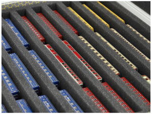 Feldherr Storage Box FSLB040 for model railway locomotives, wagons and vehicles - 10 slots for Z gauge vertical