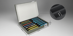 Feldherr Storage Box FSLB040 for model railway locomotives, wagons and vehicles - 7 slots for N gauge horizontal