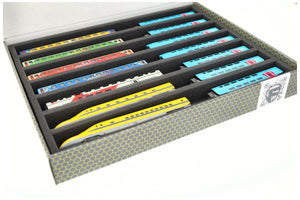 Feldherr Storage Box FSLB040 for model railway locomotives, wagons and vehicles - 7 slots for N gauge horizontal