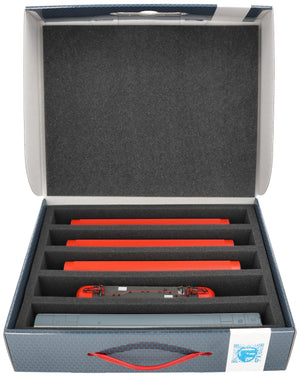 Feldherr Storage Box FSLB075 for model railway locomotives, wagons and vehicles - 5 slots for H0 gauge vertical