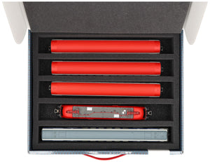 Feldherr Storage Box FSLB075 for model railway locomotives, wagons and vehicles - 5 slots for H0 gauge vertical