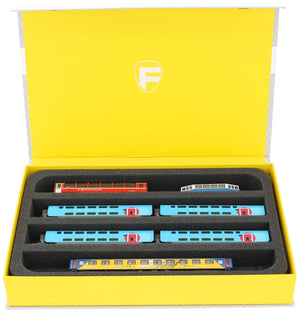 Feldherr Magnetic Box yellow for model railway locomotives, wagons and vehicles - 4 slots for N Gauge - horizontal