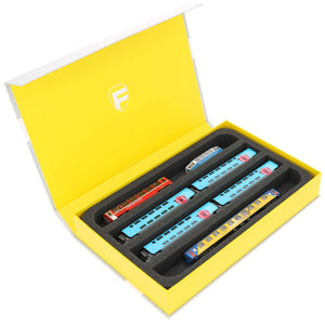 Feldherr Magnetic Box yellow for model railway locomotives, wagons and vehicles - 4 slots for N Gauge - horizontal