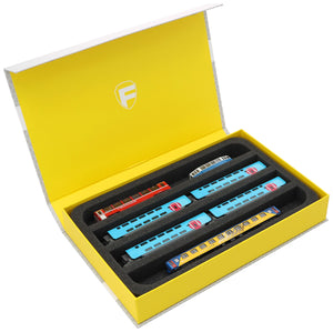 Feldherr Magnetic Box yellow for model railway locomotives, wagons and vehicles - 4 slots for N Gauge - horizontal