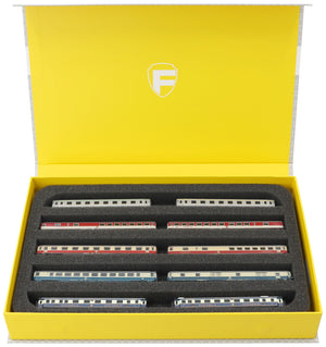 Feldherr Magnetic Box yellow for model railway locomotives, wagons and vehicles - 5 slots for Z Gauge - horizontal