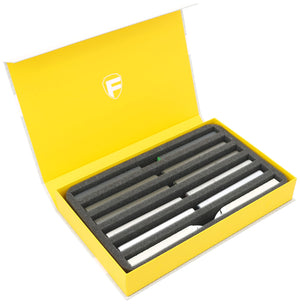 Feldherr Magnetic Box yellow for model railway locomotives, wagons and vehicles - 6 slots for Z Gauge - vertical