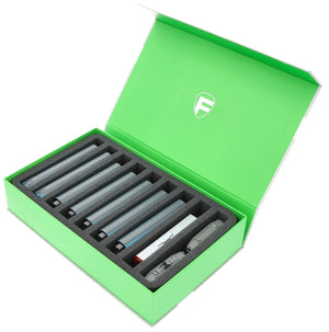 Feldherr Magnetic Box green for model railway locomotives, wagons and vehicles - 9 slots for N Gauge - vertical