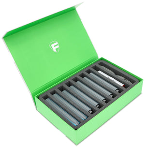 Feldherr Magnetic Box green for model railway locomotives, wagons and vehicles - 9 slots for N Gauge - vertical