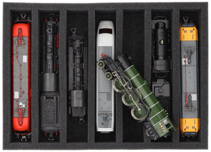 DD065A004 Feldherr foam insert for model railway - 00 scale - 7 compartments - for upright storage