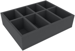 GYMFET075BO 310 mm x 240 mm x 75 mm foam tray for board games with 8 compartments