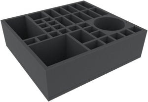 HRMFIA095BO 335 mm x 310 mm x 95 mm foam tray for board games with 34 compartments