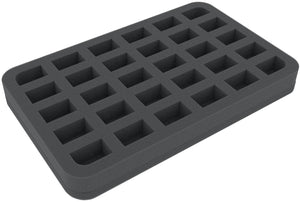 HS030A003 30 mm foam tray for miniatures in scale 1:100 (15 mm) – 30 compartments