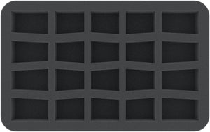 HS035A007 35 mm foam tray for miniatures in scale 1:72 (20 mm) – 20 compartments