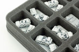 HS035BF05BO Plateau en mousse pour 16 compartiments pour Flames of War - bases moyennes
