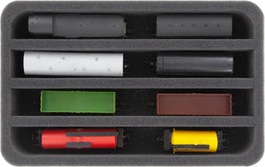 HS050A006 Foam inlay TT-gauge - vertical - 4 slots for model railway locomotives, wagons and vehicles